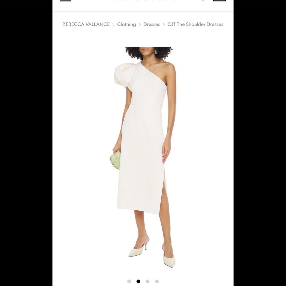 REBECCA VALLANCE
Andie one-shoulder gathered cloqué midi dress